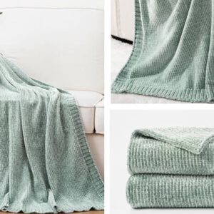 Throws Blanket - Chenille Sagegreen-01