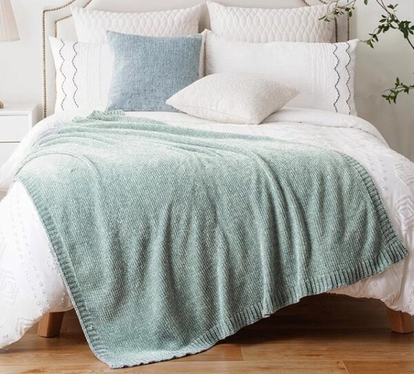 Throws Blanket - Chenille Sagegreen