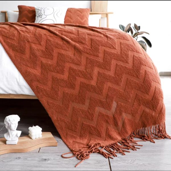 Throws Blanket Chevon Sandtone