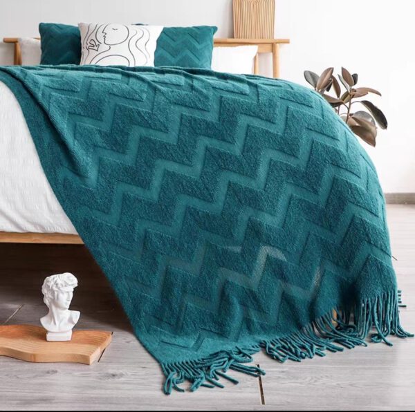 Throws Blanket Chevon SeaBlue