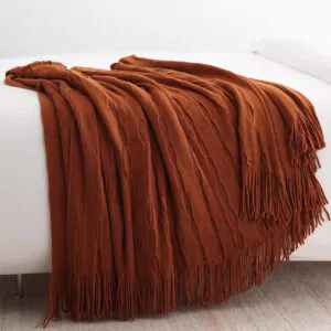 Throws Blanket - Plain - Burnt
