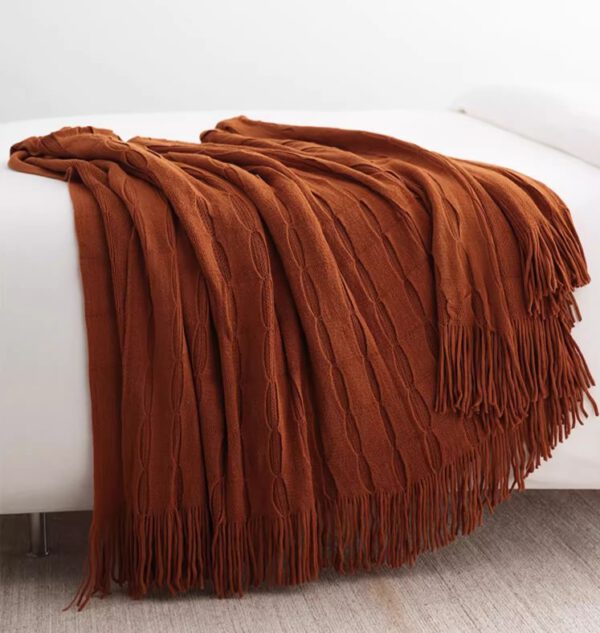 Throws Blanket - Plain - Burnt