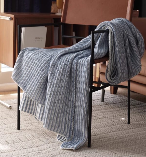 Throws Blanket - Stripe - Light Blue