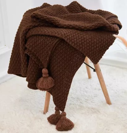 Throws Blanket - Chunky Dark Brown