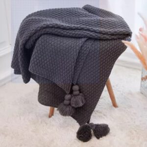 Throws Blanket - Chunky Dark Grey