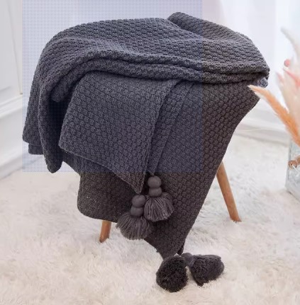 Throws Blanket - Chunky Dark Grey