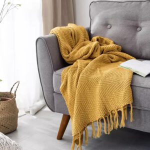 Throws Blanket - Zigzag Yellow