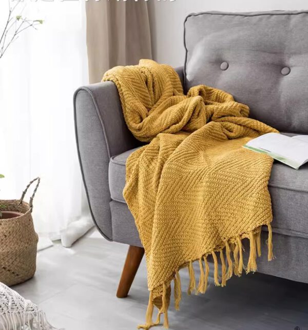 Throws Blanket - Zigzag Yellow